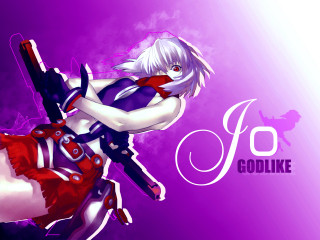 Gothic gunwoman purple background whitecat - a white cat free wallpaper