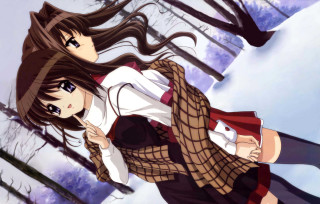 Long hair scarf forest flowers - long hair and a scarf free wallpaper