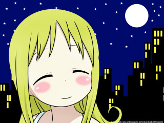 Girl green hair fullmoon night - green hair free wallpaper