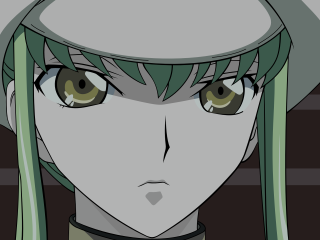 Anime greenhair hat portrait closeup - eye free wallpaper