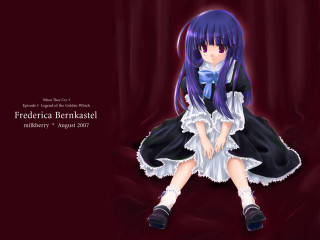Purple haired girl sitting gothic - white shoe free wallpaper