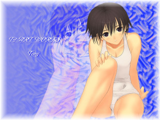 Girl blush swimsuit pool holography - a character portrait free wallpaper