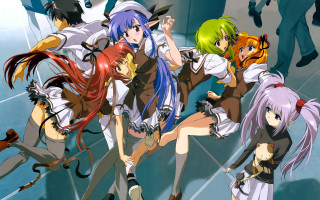Anime girls room blue floor - a group of anime girls free wallpaper