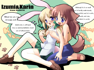 Anime girls speech bubbles cat - two anime girls sitting next free wallpaper
