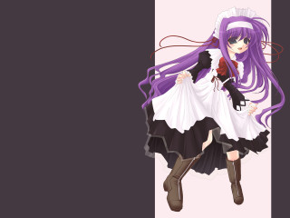 Purple haired maid portrait alice - a bag free wallpaper