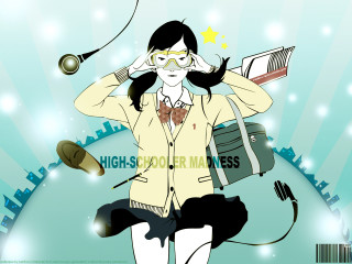 Woman book head chair microphone - toyism free wallpaper