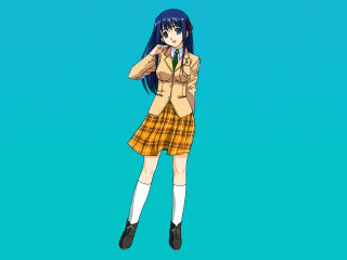 Girl uniform blue hair blue - a girl in a school uniform free wallpaper