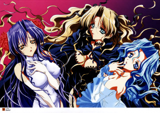 Anime girls blue eyes long 5 - a black shirt free wallpaper