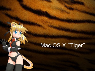 Woman cat costume tiger background - serial free wallpaper for desktop