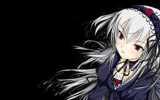 White hair anime gothic rose - a white feather free wallpaper