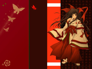 Red dress butterfly background anime - aestheticism free wallpaper