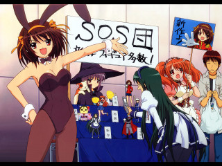 Anime group signs crowd manga - person free wallpaper for desktop