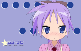 Anime purplehair blueeyes polkadotshirt bubble - a pink shirt free wallpaper