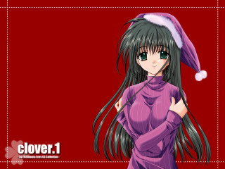 Girl purple dress santa hat - art free wallpaper for desktop
