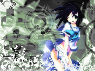 Anime girl black hair blue 10 - black hair free wallpaper
