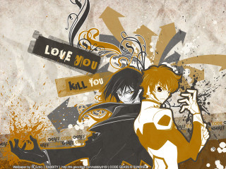 Anime couple grungy love sign - grungy free wallpaper