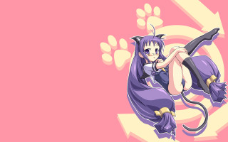 Eizan kikukawa cat tail flying - her back free wallpaper