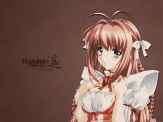 Anime girl long hair bow 5 - sōsaku hanga free wallpaper