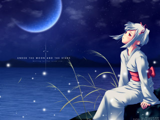 Moon starry sky anime astronaut - the moon free wallpaper