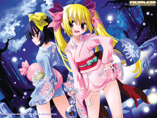 Anime girls pink kimono snow - a pink dress free wallpaper