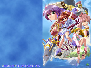 Anime girls blue sky water - a group of anime girls free wallpaper