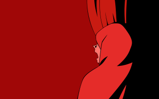 Woman red dress window hair - a silk screen free wallpaper
