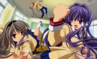 Anime classroom purplehair man suit - a classroom free wallpaper