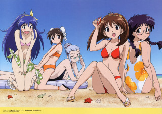 Beach girls bikinis sand ocean - the beach together free wallpaper
