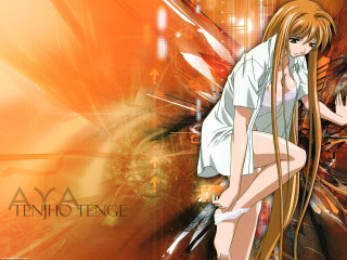 Anime girl longhair white shirt - line free wallpaper