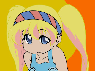 Blonde girl blue dress striped - striped free wallpaper