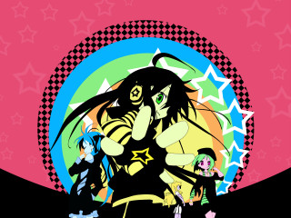Cartoon girl star background flag - a girl holding free wallpaper for desktop