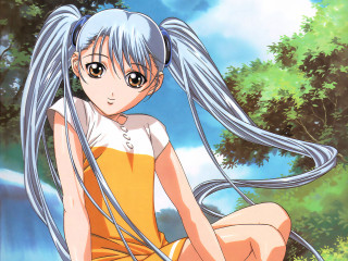 Girl long hair wind nature - the background free wallpaper