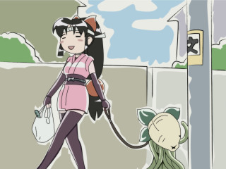 Cartoon woman dog cat leash 2 - a leash free wallpaper