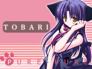 Tobarii purple haired girl cat - kawaii free wallpaper