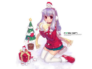 Girl red sweater white stockings - a red sweater free wallpaper