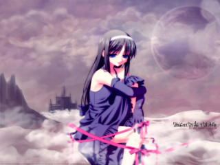 Purple dress clouds castle anime - the cloud free wallpaper