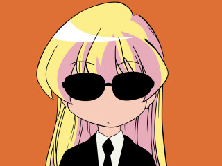 Cartoon girl sunglasses tie orange - a orange background free wallpaper