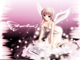 Girl cloud wings book anime - net art free wallpaper