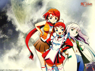 Anime girls moon cloudy rayonism - a cloudy day free wallpaper