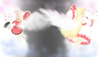 Dancing girls anime smoke dress - their ear free wallpaper