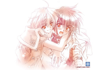 Anime hugging couple blowing wind - the wind free wallpaper