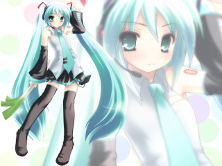Girl blue hair cat ears - anime style free wallpaper