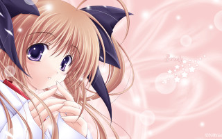 Anime girl long hair blue 12 - blue eyes holding free wallpaper