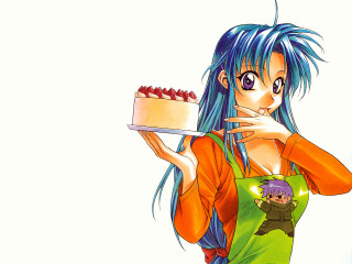 Woman cake lit candle cartoon - a cake free wallpaper