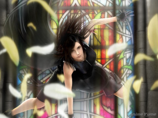 Flying woman black dress gesture - gothic free wallpaper