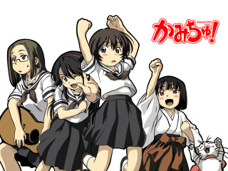 Girls guitar cat japanese clothes - the ground next free wallpaper