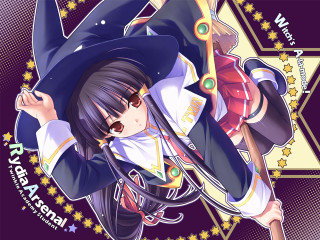 Witch girl star wand purple - a character portrait free wallpaper