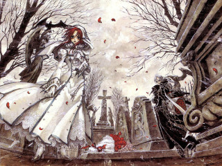 Gothic wedding dress rose petals - a white dress and a man free wallpaper