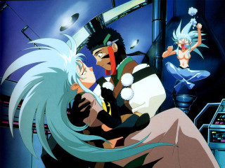 Anime hugging couple neo romanticism - a poster free wallpaper
