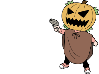Cartoon gun pumpkin ghost halloween - a face free wallpaper
